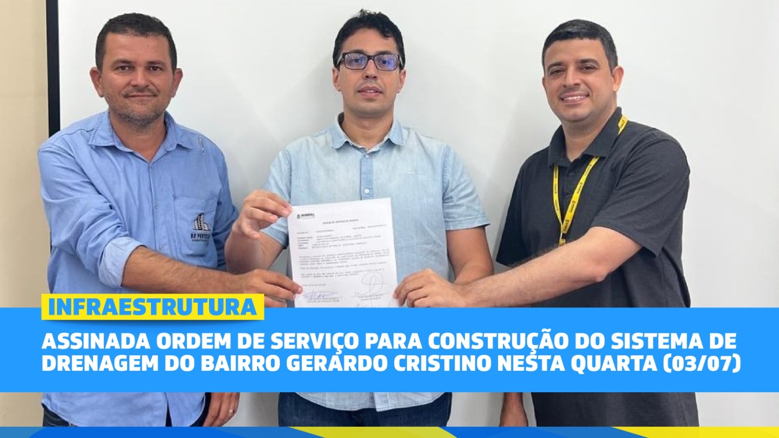 Assinada ordem de serviço para construção do sistema de drenagem do bairro Ge...