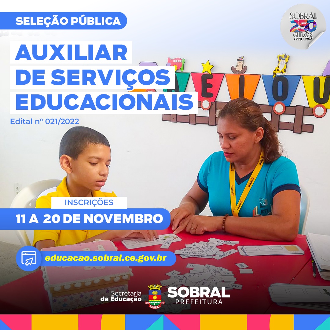 Prefeitura De Sobral Secretaria Da Educação De Sobral Realiza Seleção Para Auxiliares De 1487